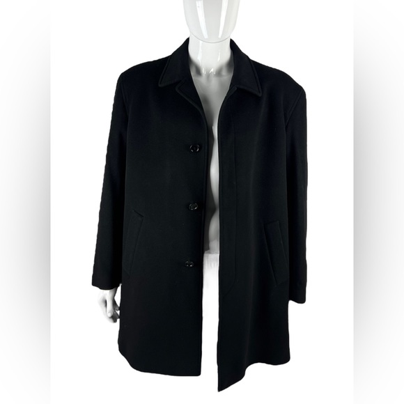 Neiman Marcus Mens 2XL Coat Jacket 100% Cashmere Black Made In Italy Buttons - Picture 3 of 15